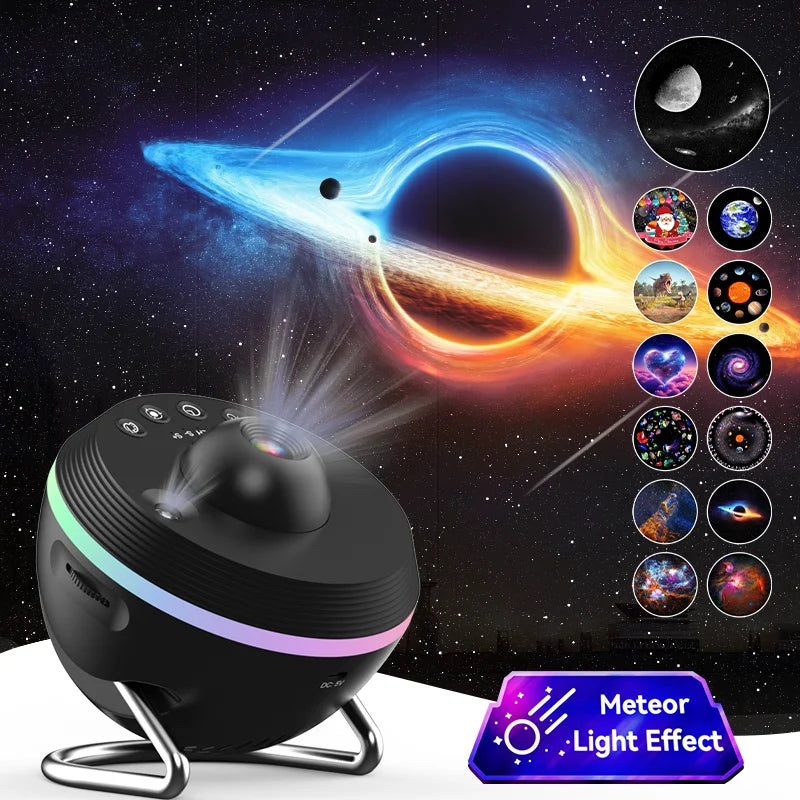 12-in-1 Ultra-Clear Galaxy Star Projector with Meteor & Rotating Space Ball