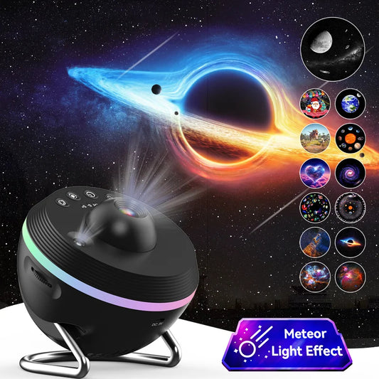 12-in-1 Ultra-Clear Galaxy Star Projector with Meteor & Rotating Space Ball